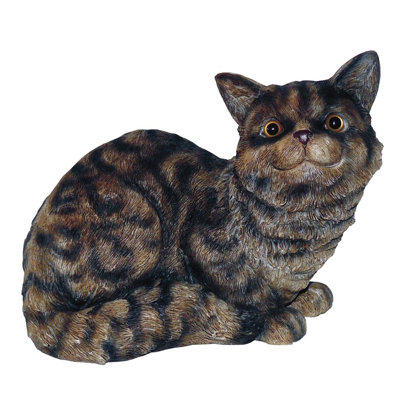 crouching cat garden statue